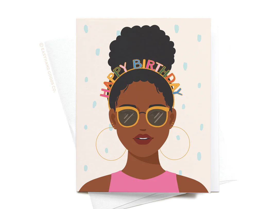 Happy Birthday Headband Dark Greeting Card - Dark