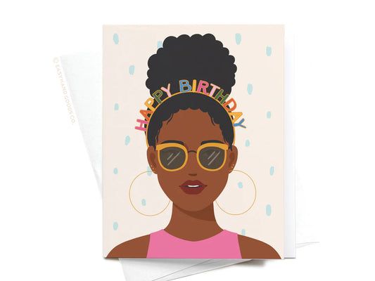 Happy Birthday Headband Dark Greeting Card - Dark