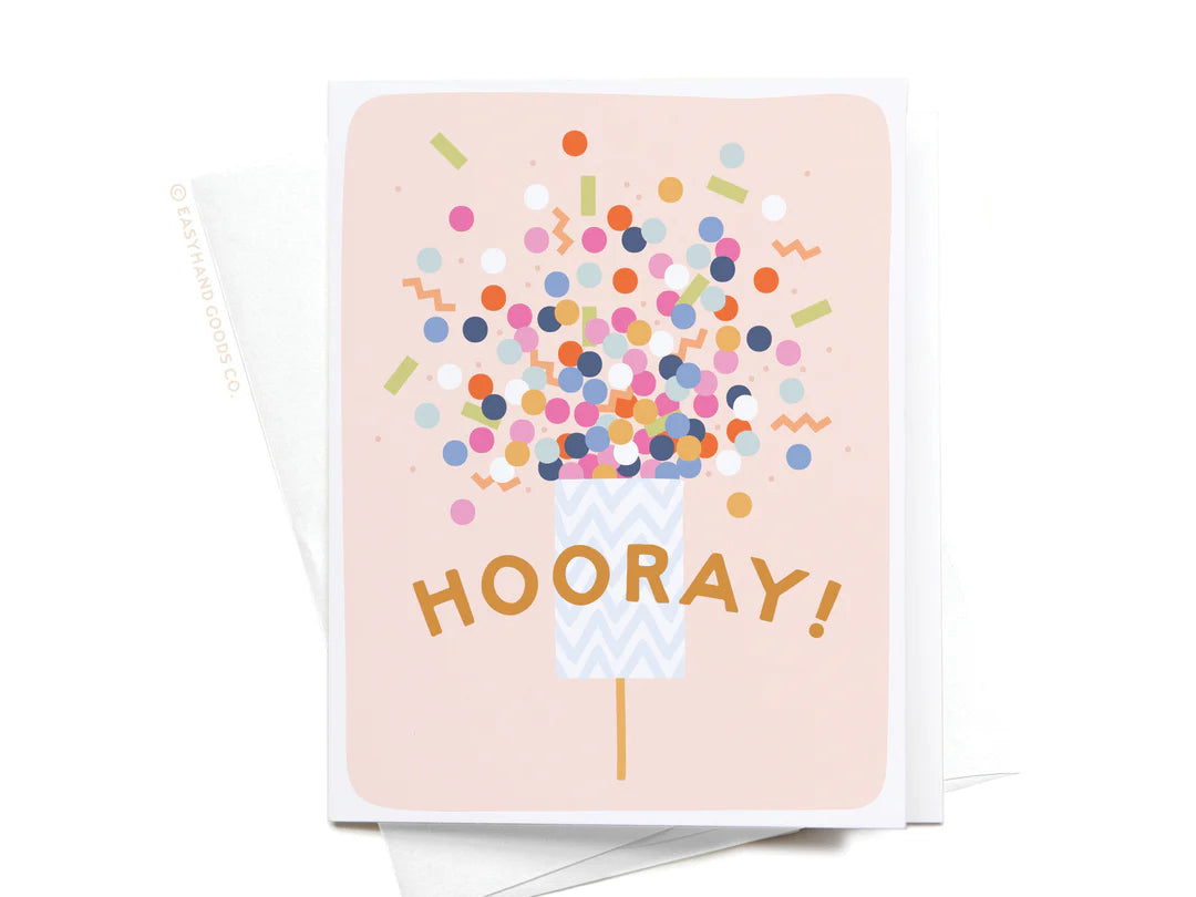 Hooray Confetti Popper Greeting Card