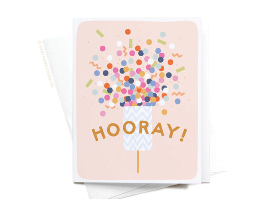 Hooray Confetti Popper Greeting Card