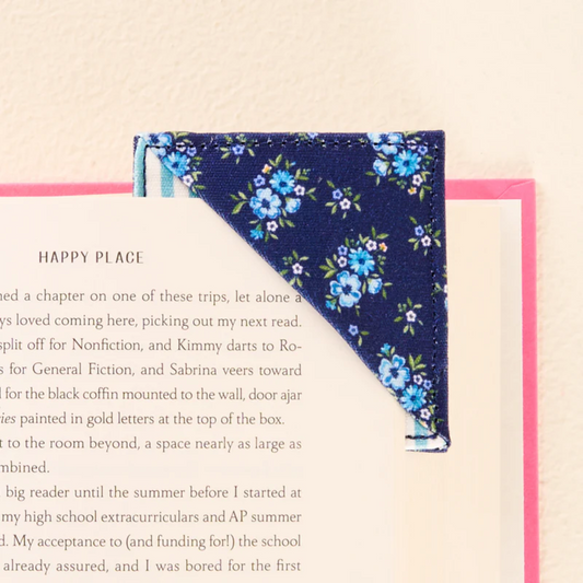 Corner Keeper Fabric Bookmark - Navy