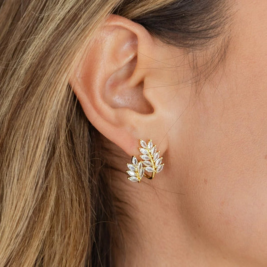 CZ Leaf | Earrings