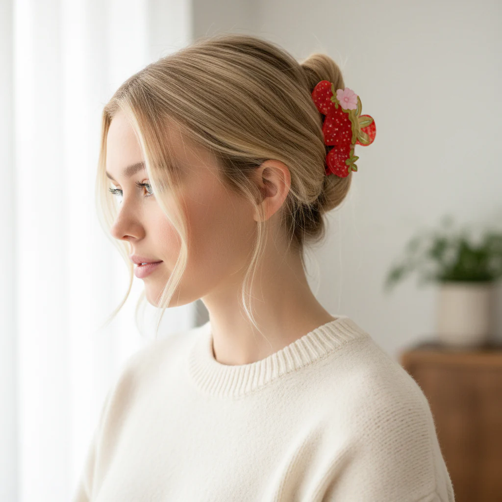 Darling Effect - Shape Up Claw Clip - Strawberry Patch