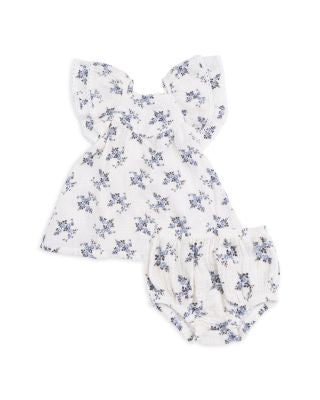 Belle Rosette Dot - V Neck Dress & Bloomer