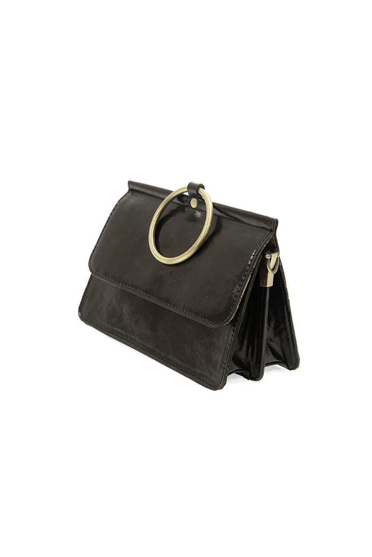 Black Aria Ring Bag Gold Handle