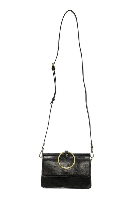 Black Aria Ring Bag Gold Handle