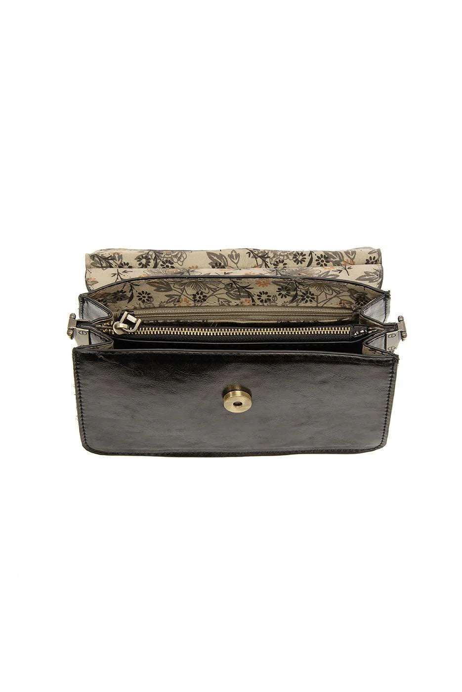 Black Aria Ring Bag Gold Handle