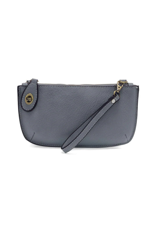 Blue Grey Mini Crossbody Wristlet Clutch