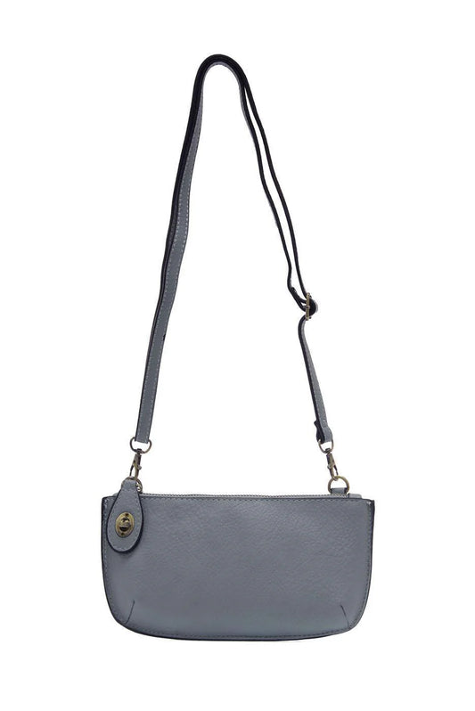 Blue Grey Mini Crossbody Wristlet Clutch