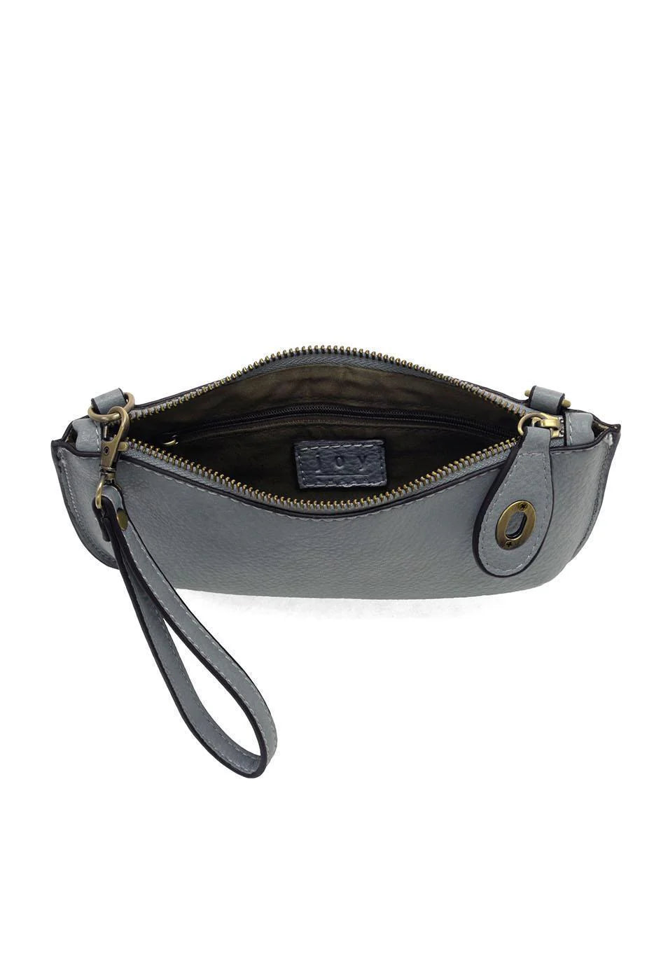 Blue Grey Mini Crossbody Wristlet Clutch
