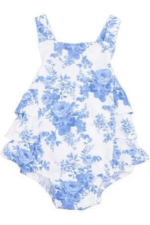 Dream Cottage Floral - Ruffle Cross Strap Sunsuit