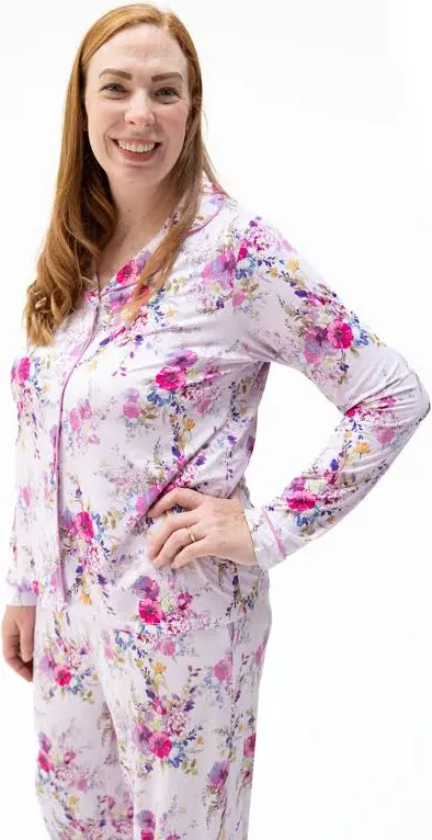 Dahlia Floral - Adult Long Sleeve Coat Style and Pant w/Pockets