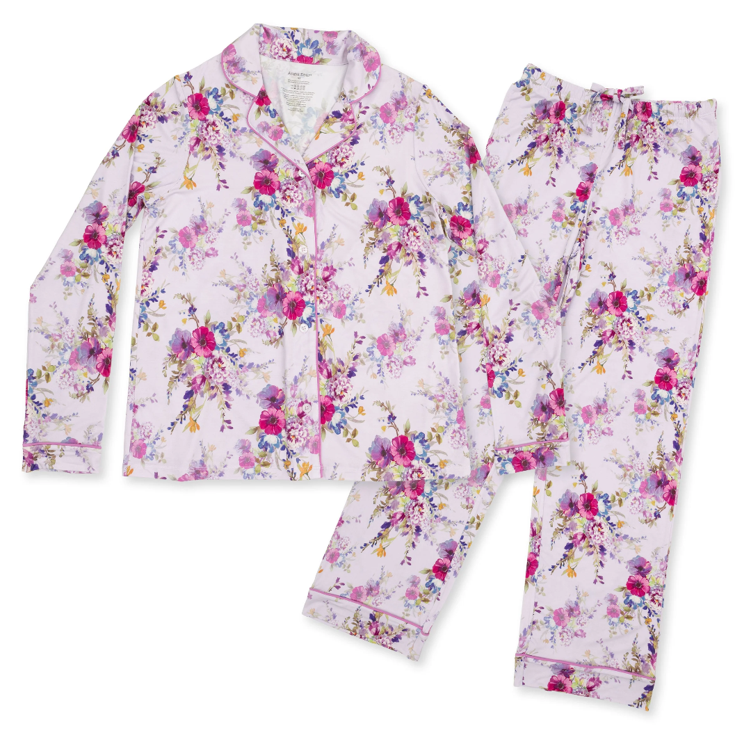 Dahlia Floral - Adult Long Sleeve Coat Style and Pant w/Pockets