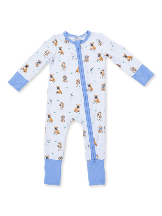 Convertible Romper- Bestie Dogs Blue