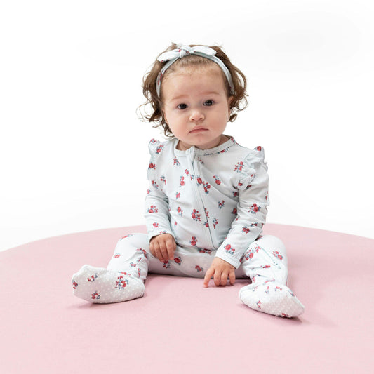 Alyssa Floral - 2-Way Ruffle Sleeve Zipper