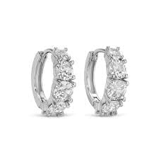 Large Graduating CZ Huggies | Silver