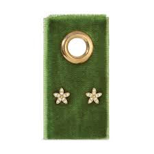 Marquiss Flower CZ Studs | Gold on Velvet