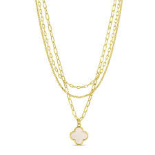 Layered Quatrefoil Necklace | Gold