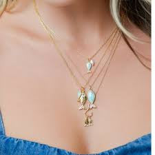 Large & Petite Fish Pendant | Necklace | Gold
