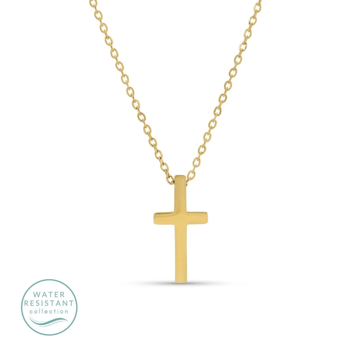 Cross Pendant Necklace | Water Resistant | Gold