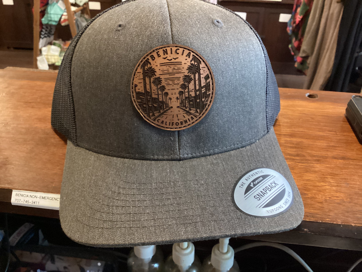 Trucker Hat with Custom Leather Patch
