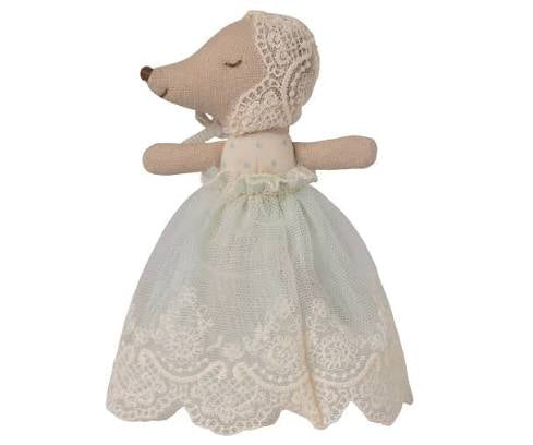 Baby Mouse in Gown - Mint