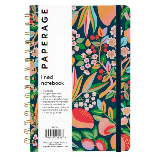 Notebook Medium Spiral Lined | Cherry Blossom Fruit