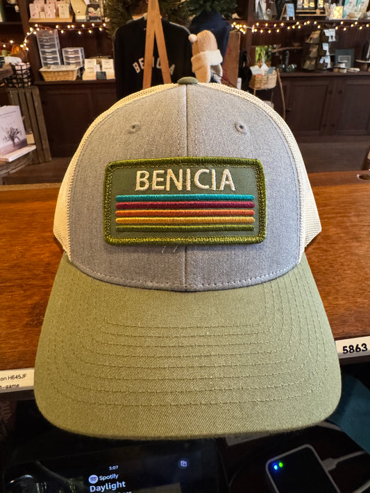 Benicia | Trucker Hat | Olive & Gray