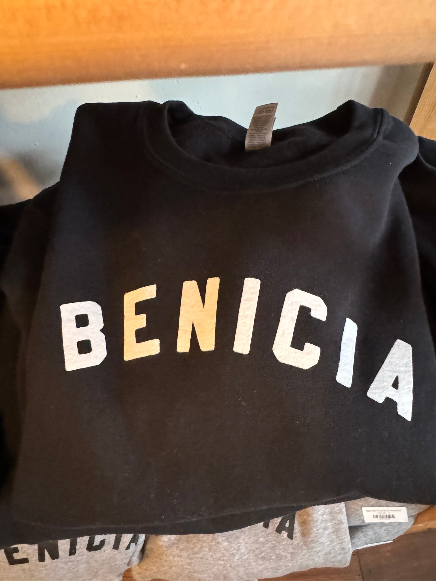 Benicia Black Crewneck Sweatshirt