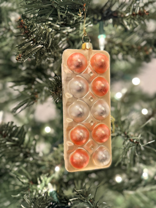 Glass Egg Crate Ornament