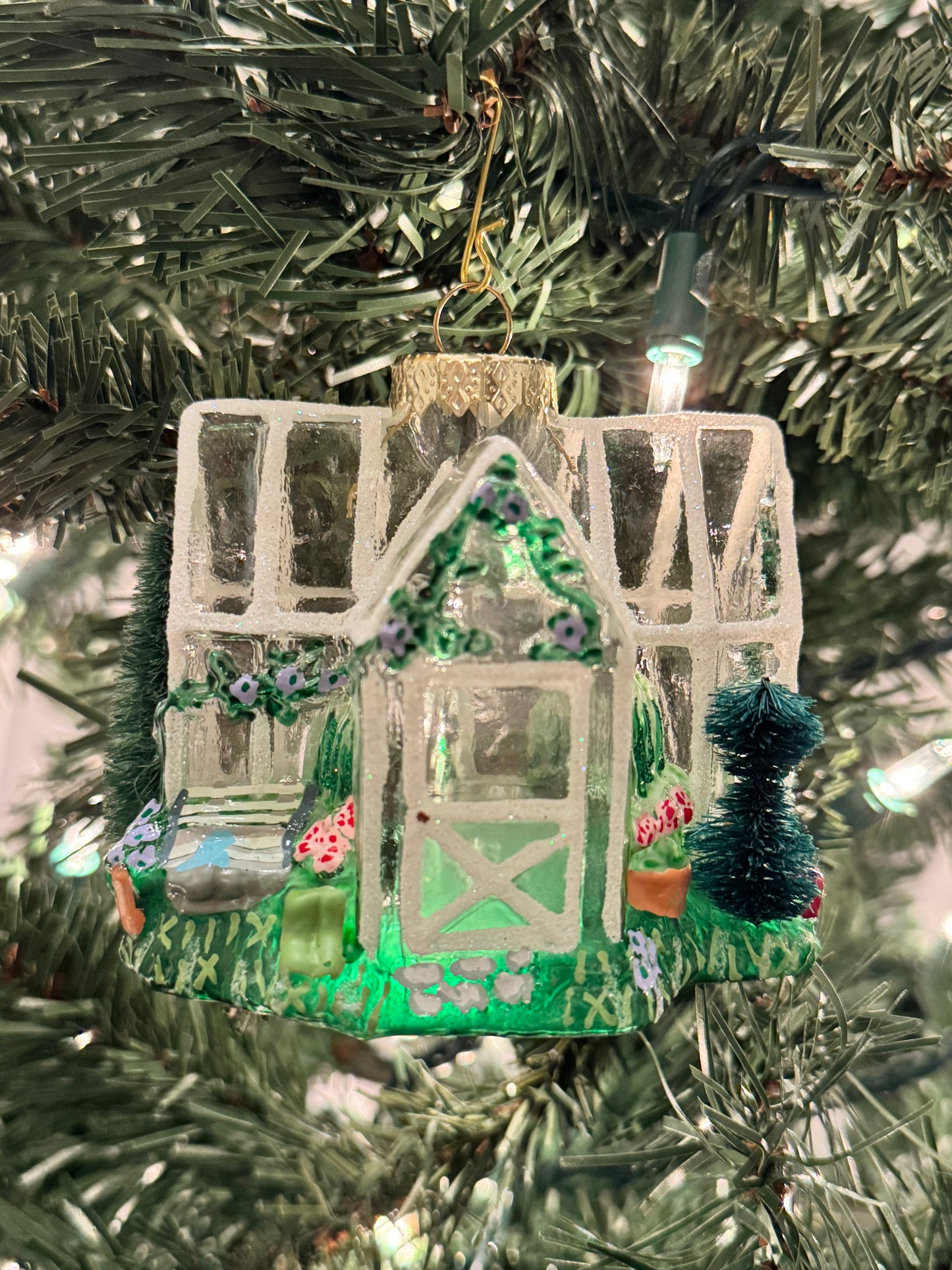 Glass Garden Green House Ornament
