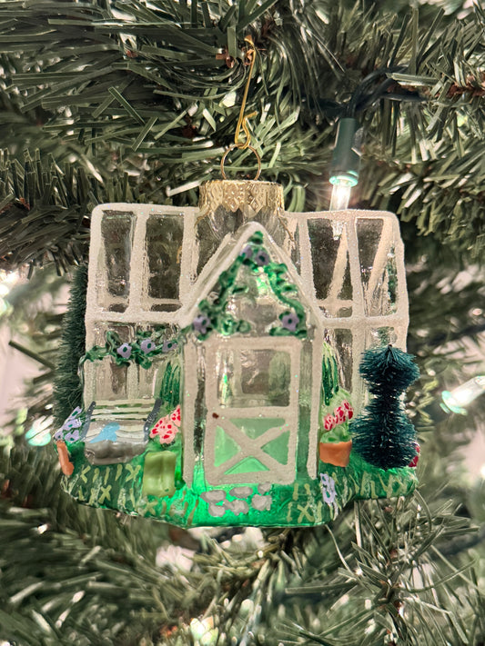 Glass Garden Green House Ornament