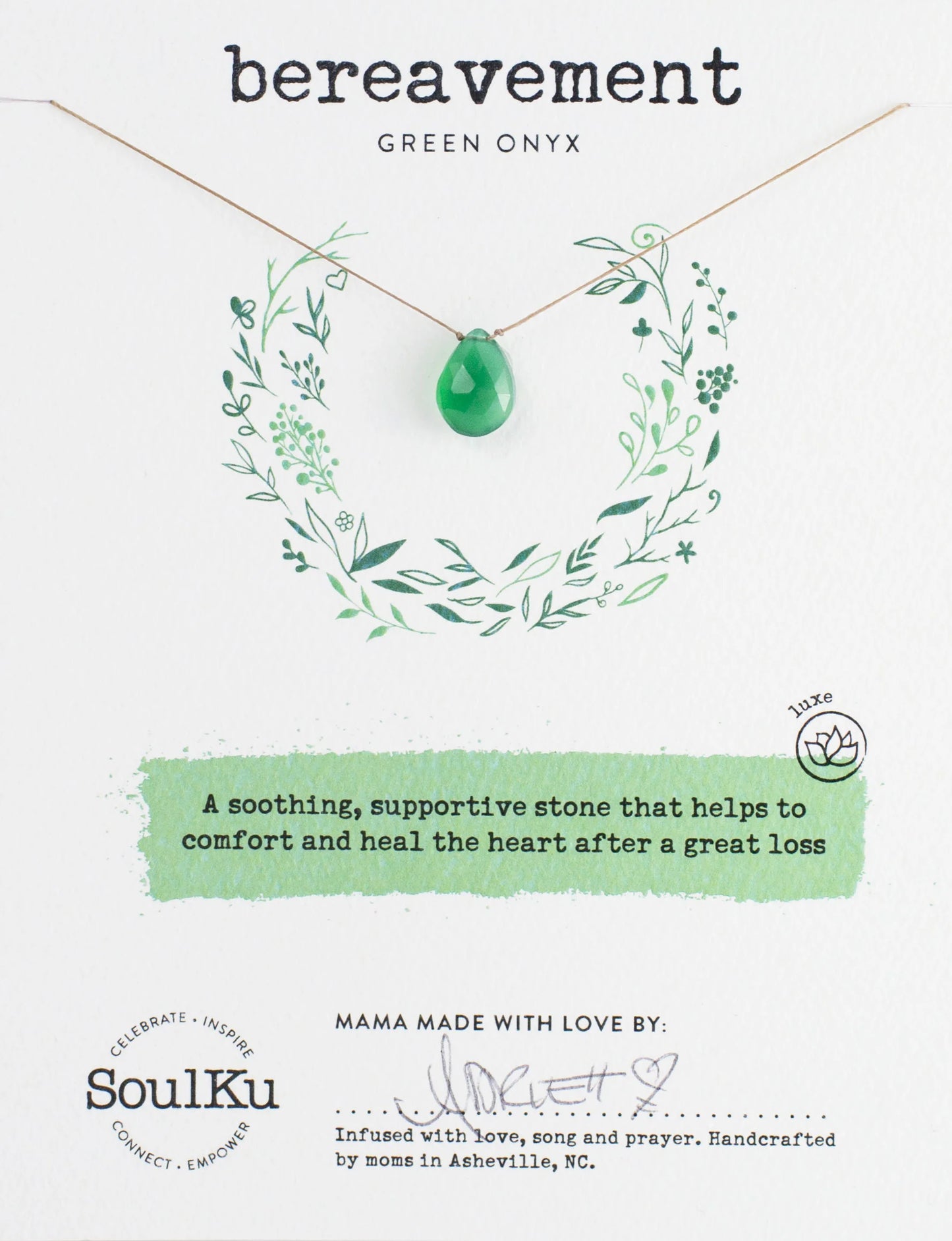 Luxe Green Onyx Necklace | Bereavement