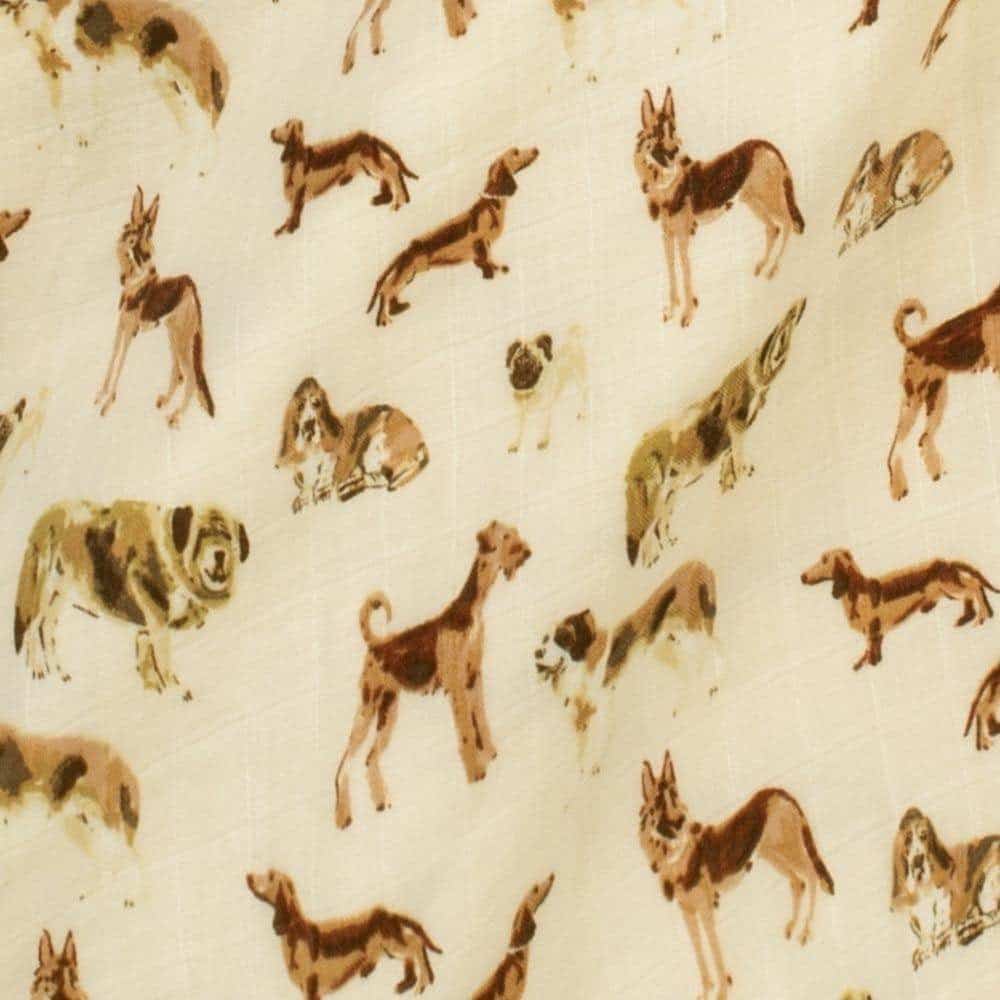 All the Dogs Bamboo Muslin Burp Cloth