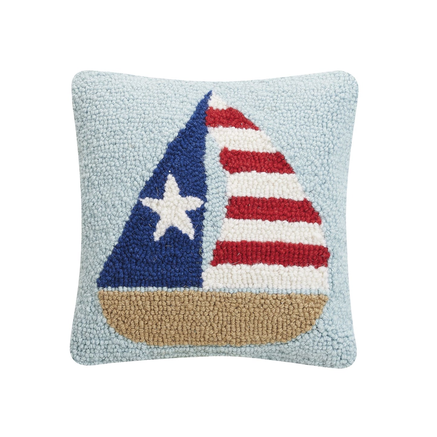 Patriotic Sailboat Throw Pillow