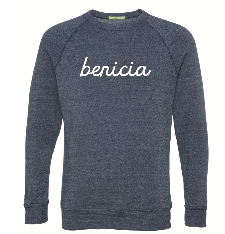 Benicia Script Blue Heather Sweatshirt