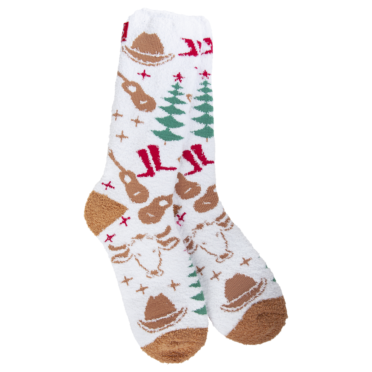 World's Softest Cozy Crew socks, Country Christmas
