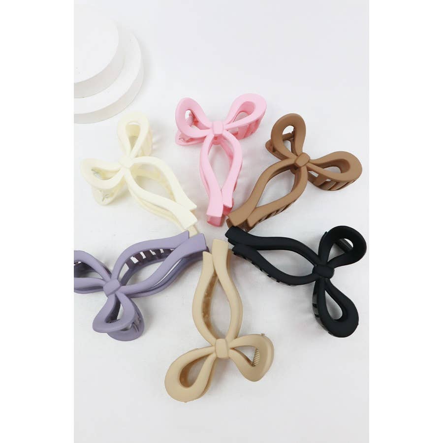 Matte Tone Bow Shape Hair Claw