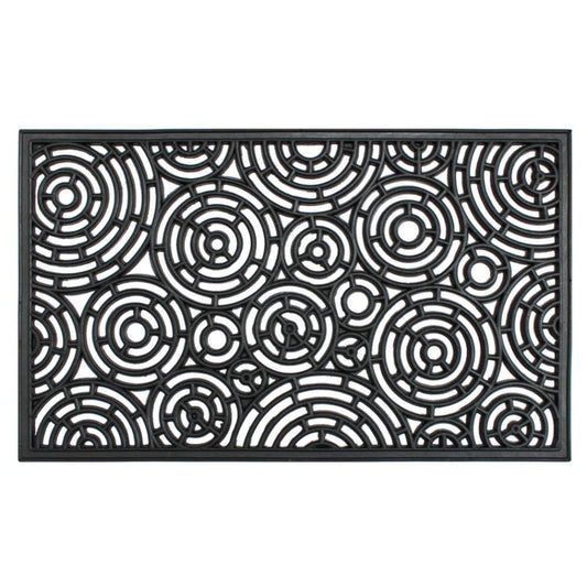 RugSmith - RugSmith Moulded Circle Patterns Rubber Doormat, 18" x 30"