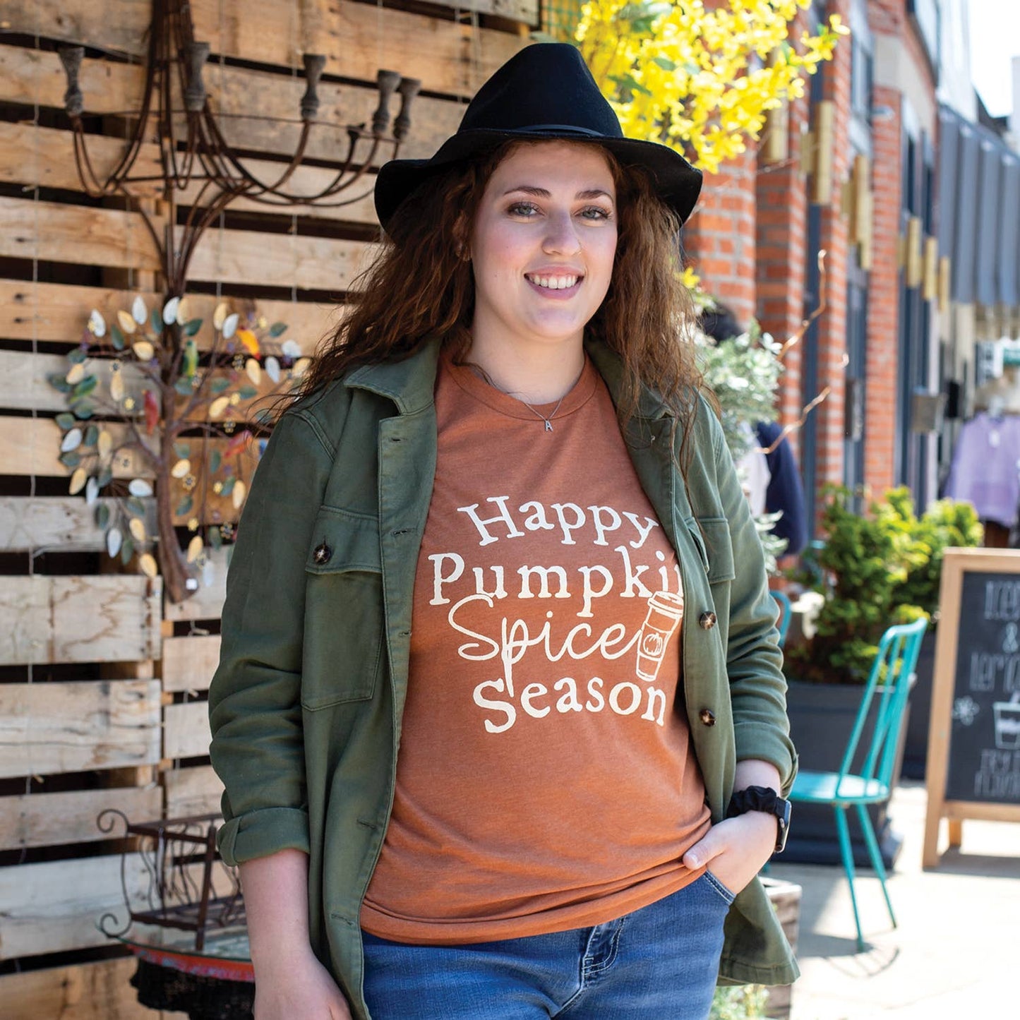 Col House Designs - Happy Pumpkin Spice Season T-Shirt, Heather Autumn, Large