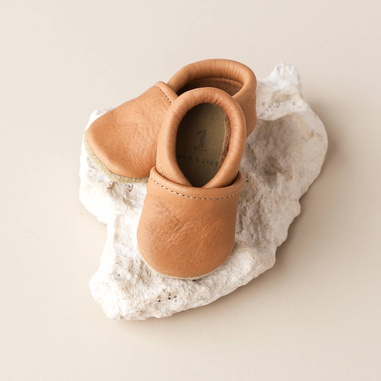 Gender Neutral Baby Shoes in Caramel | Slip-on Moccs