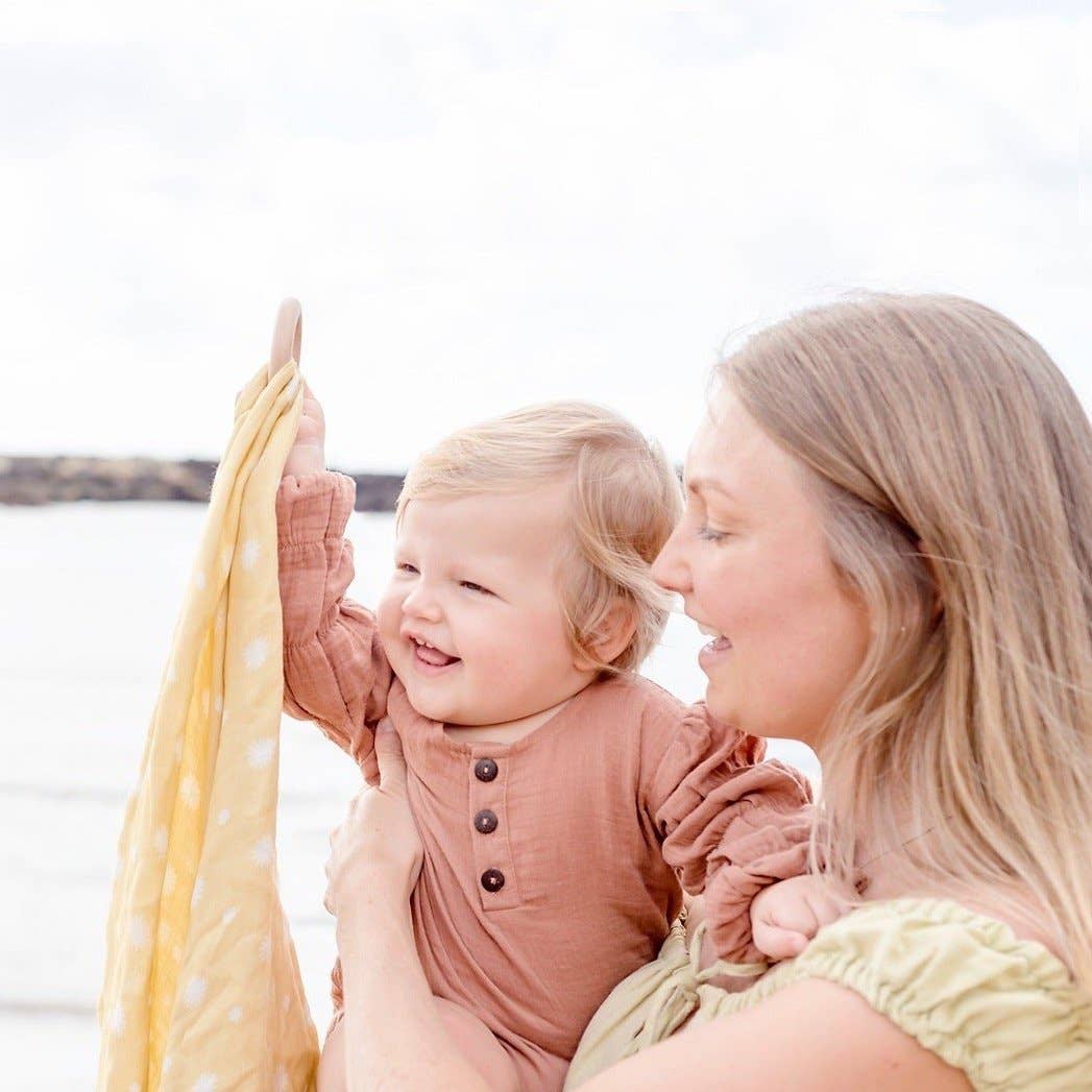 OB - Muslin Security Blanket | Ocean Shell Print - ON SALE