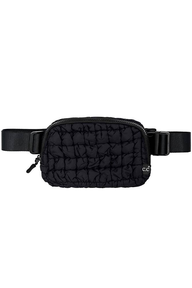 C.C Quilted Puffer Fanny Pack: Sage