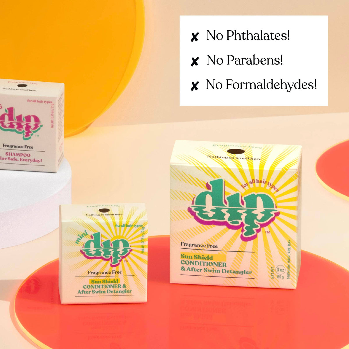 Mini Dip Sun Shield: Conditioner Bar & After Swim Detangler Fragrance Free