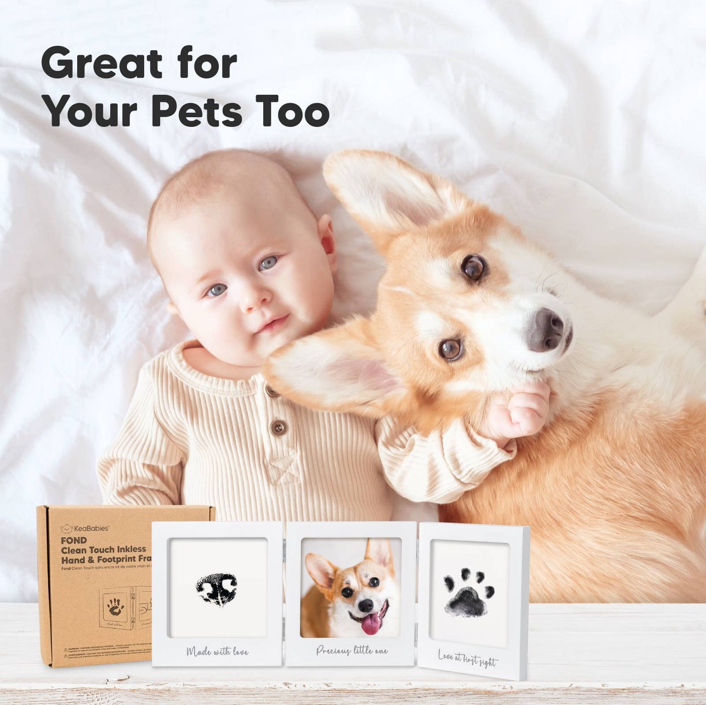Fond Inkless Baby Handprint and Footprint Kit, Newborn Gifts