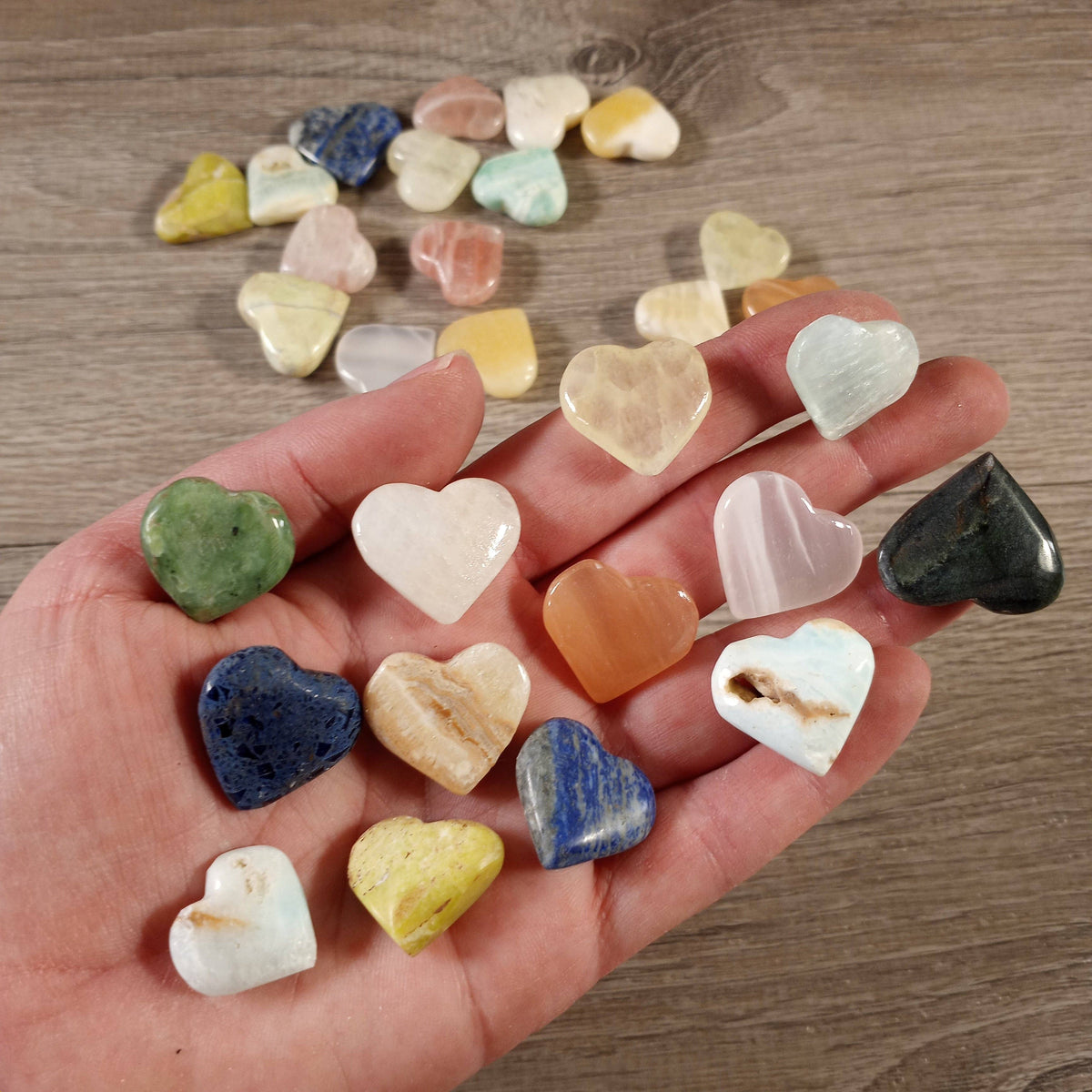 Small Hand-Carved Gemstone Hearts – Wholesale Crystal Heart