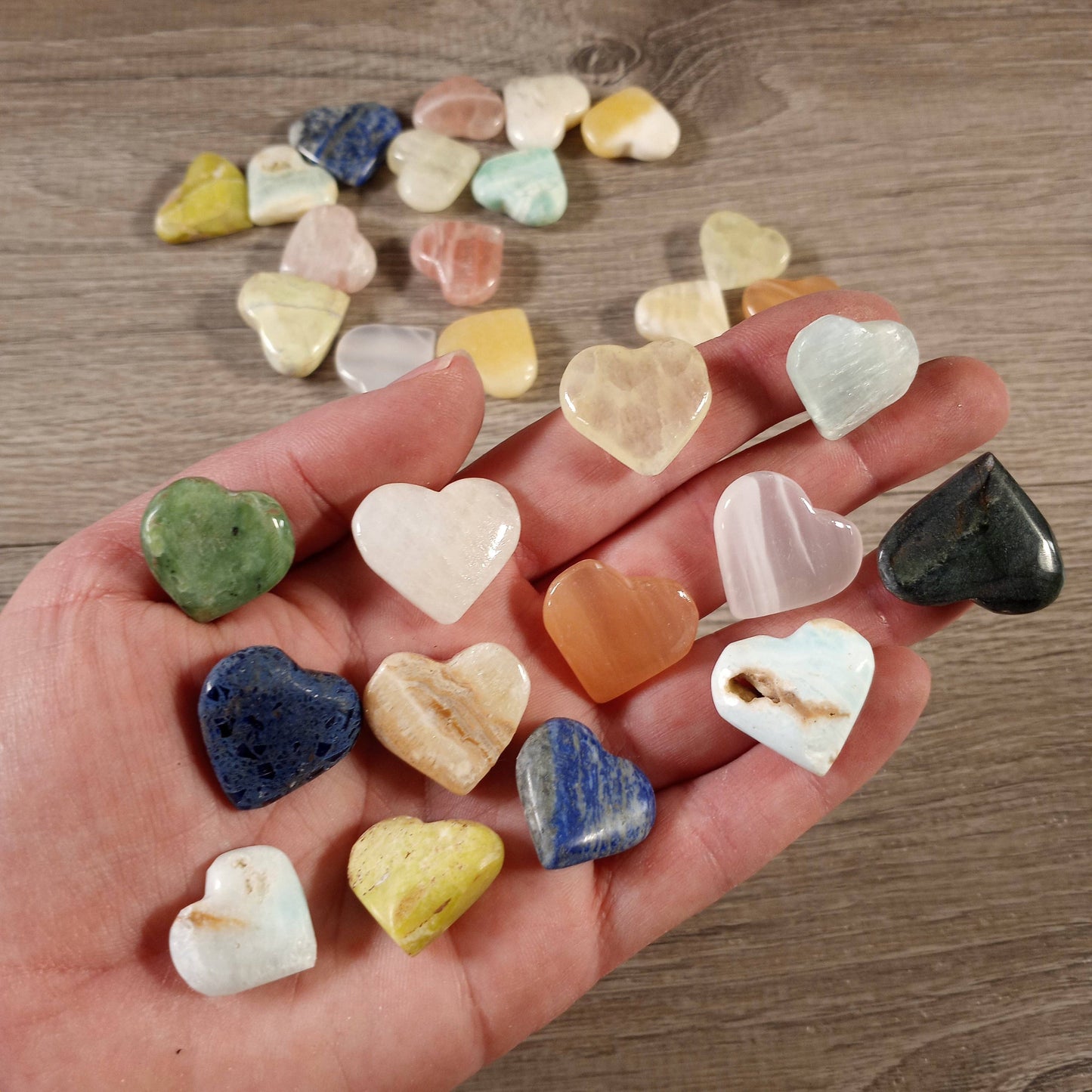 Small Hand-Carved Gemstone Hearts – Wholesale Crystal Heart