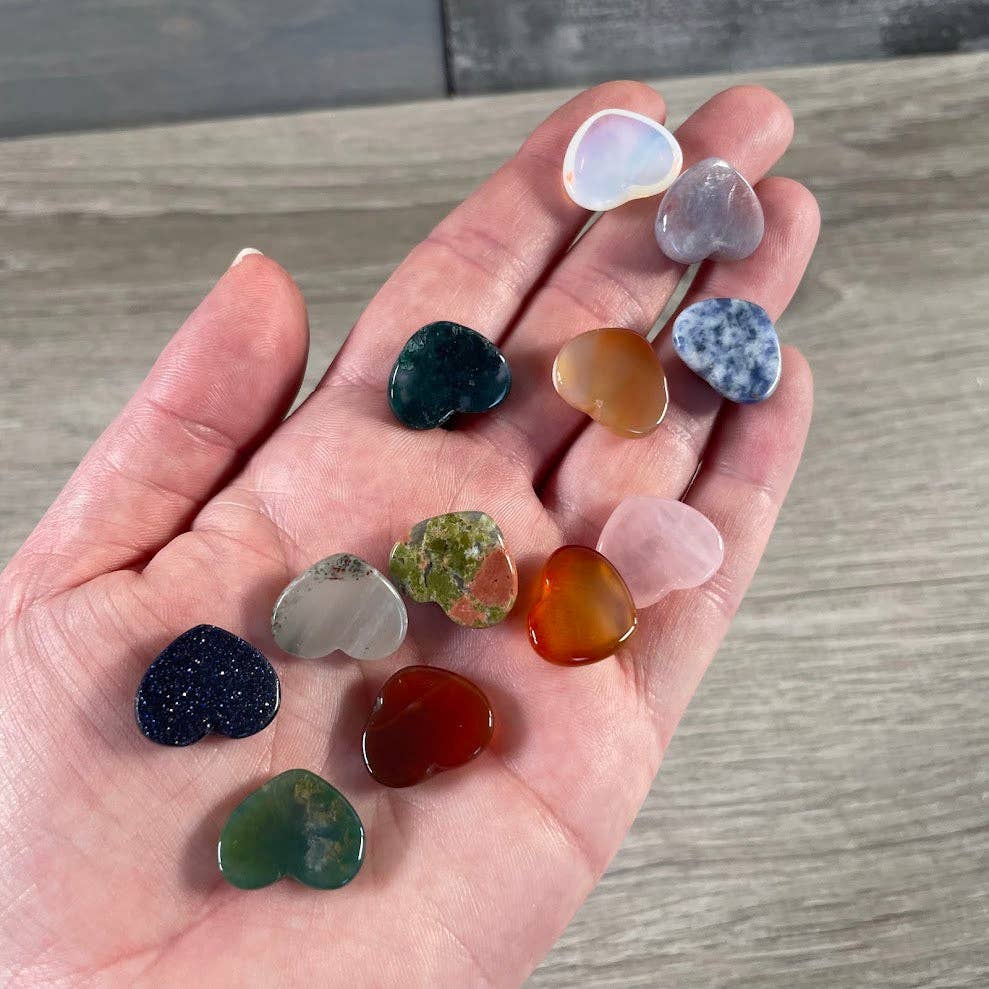 Gemstone Flat Back Heart 3/4 Inch – Bulk Crystal Cabochons