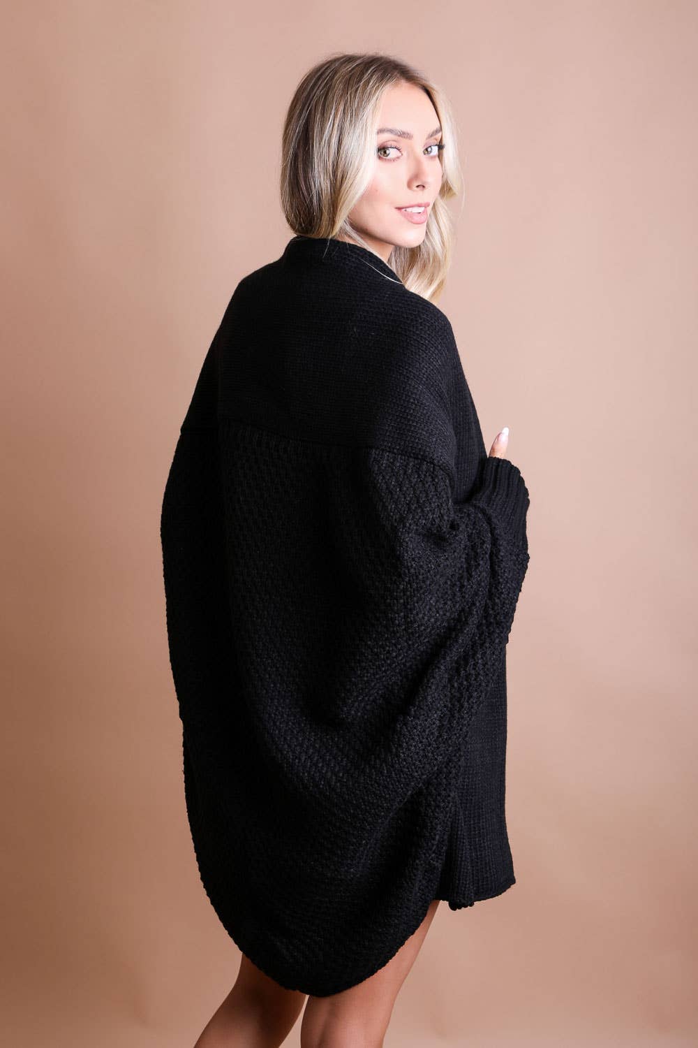 Bestselling! Bat Sleeve Knit Cardigan: Gray