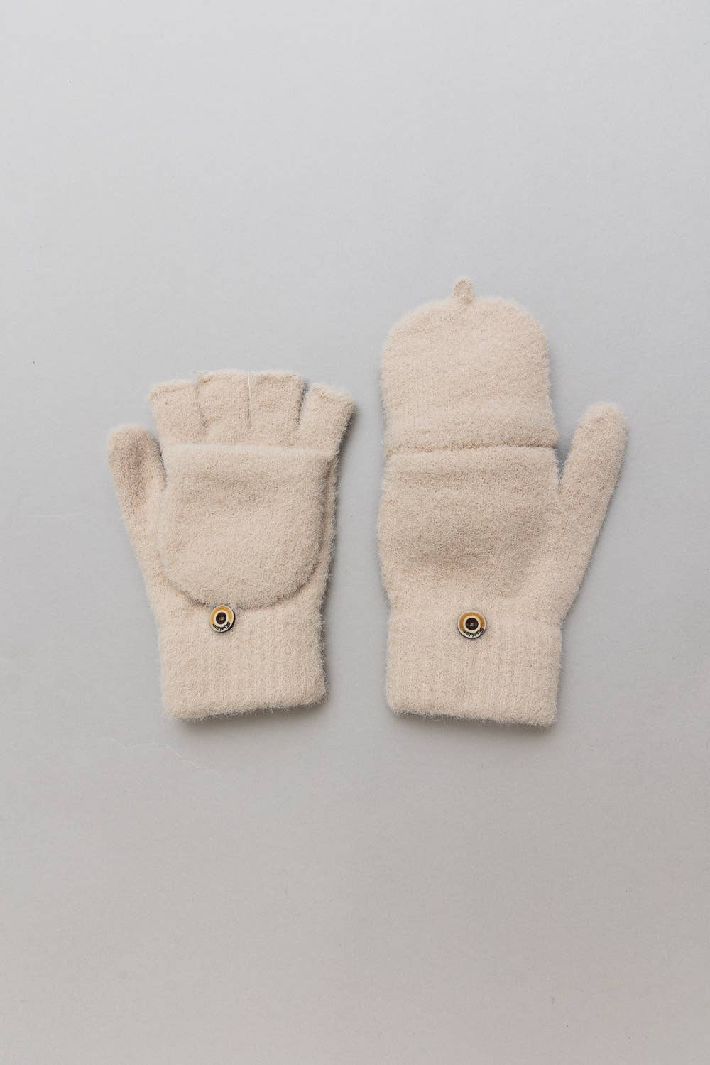 Leto Accessories - Winter Knit Convertible Fingerless Gloves with Mitten Flap